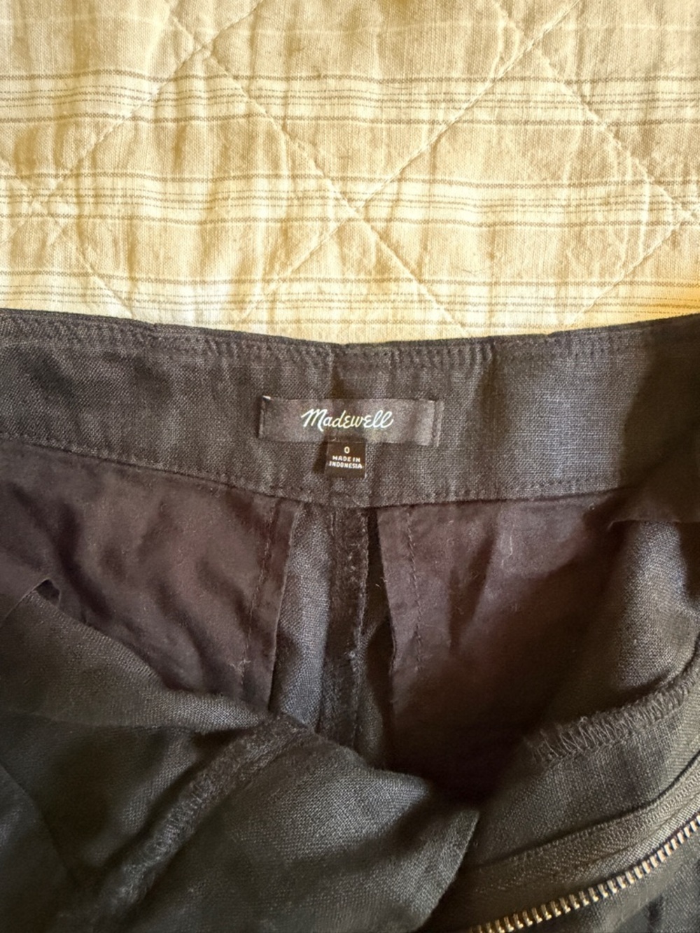 NWOT Madewell Black Linen Trouser Shorts - Picture 5 of 6